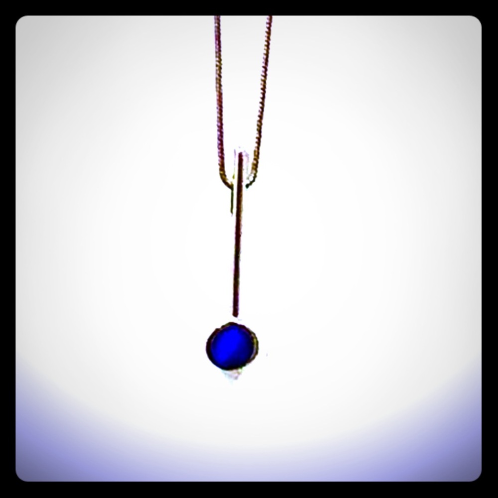 Silver necklace with gorgeous blue stone